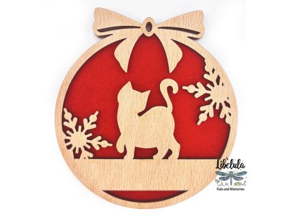 Drevená vianočná ozdoba s vianočným motívom 23 (Farba Žltá)