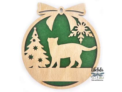 Drevená vianočná ozdoba s vianočným motívom 24 (Farba Žltá)