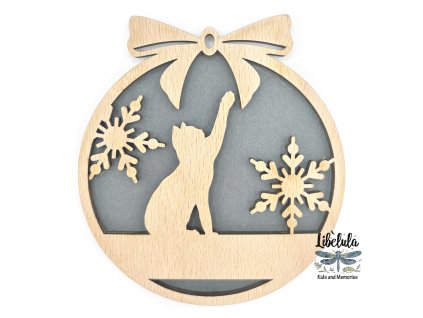 Drevená vianočná ozdoba s vianočným motívom 27 (Farba Žltá)