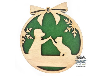 Drevená vianočná ozdoba s vianočným motívom 28 (Farba Žltá)