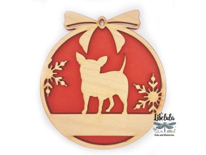 Drevená vianočná ozdoba s vianočným motívom 29 (Farba Žltá)