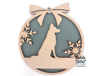 Drevená vianočná ozdoba s vianočným motívom 31 (Farba Žltá)