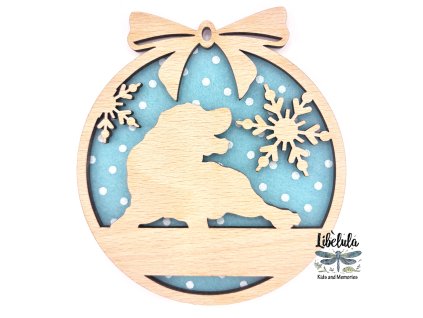 Drevená vianočná ozdoba s vianočným motívom 32 (Farba Žltá)