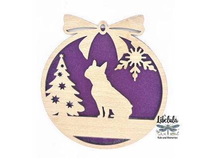 Drevená vianočná ozdoba s vianočným motívom 33 (Farba Žltá)