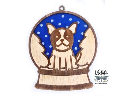 Drevená vianočná ozdoba s vianočným motívom 34 (Farba Žltá)