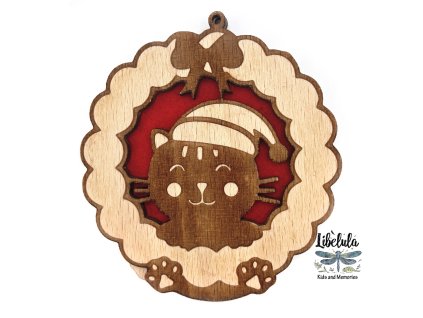 Drevená vianočná ozdoba s vianočným motívom 30 (Farba Žltá)