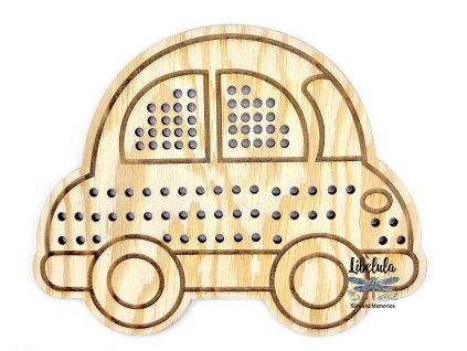 Drevené tvary na šnurovanie - MiniDots - Auto