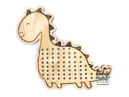 Drevené tvary na šnurovanie - MiniDots - Dinosaurus