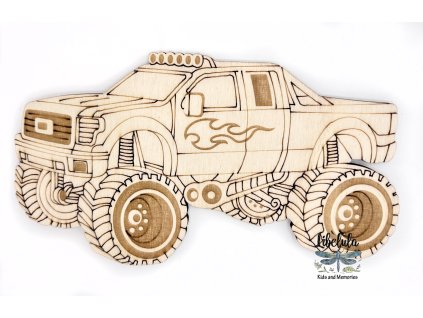 PaintMe - Drevená omaľovánka - Autá - Monster Truck