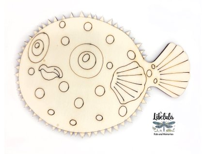 2299 paintme drevena omalovanka ocean ryba fugu nafukovacia ryba