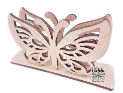 2455 dreveny stojan na servitky motyl