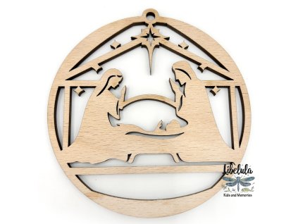 Drevená vianočná ozdoba Svätá noc 14