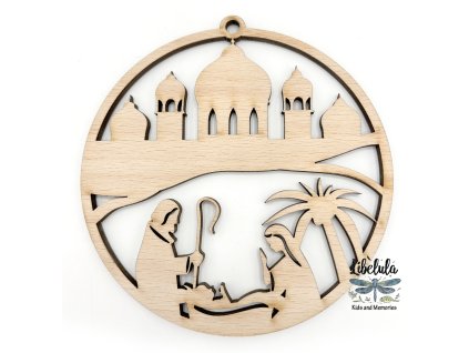 Drevená vianočná ozdoba Svätá noc 15