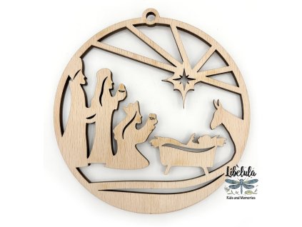 Drevená vianočná ozdoba Svätá noc 16