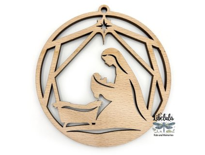 Drevená vianočná ozdoba Svätá noc 20