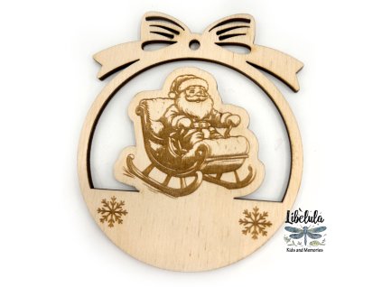 Drevená vianočná ozdoba – Vianočný motív 37