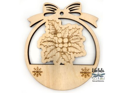 Drevená vianočná ozdoba – Vianočný motív 39