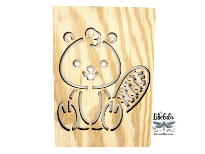 Šablóna na kreslenie Lesné zvieratá - Bobor (Veľkosť šablóna Veľký formát (cca. A4))