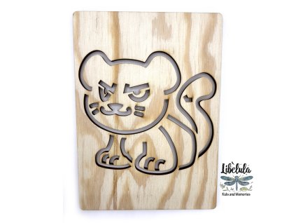 Šablóna na kreslenie Lesné zvieratá - Puma (Veľkosť šablóna Veľký formát (cca. A4))