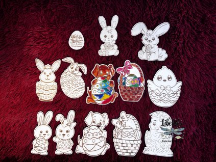 Veľkonočné dekoračné figúrky na vymaľovanie (Veľkonočné omalovánky Náhodný zajac)