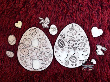 52 velkonocna drevena vkladacka vajicko so zajacikmi