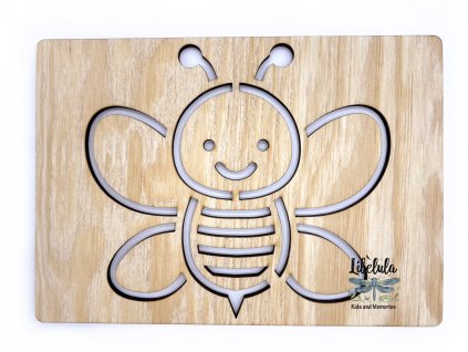 Šablóna na kreslenie Chrobáčiky, slimáčiky a červíky - Včielka (Veľkosť šablóna Veľký formát (cca. A4))