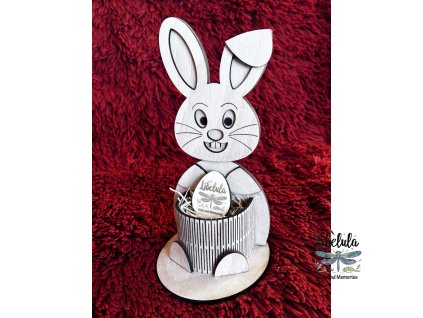 55 dreveny velkonocny stojan na sladkosti zajac