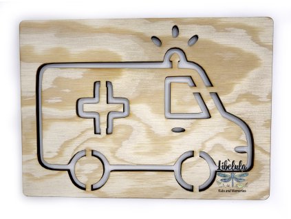 Šablóna na kreslenie - Vozidlá - Sanitka (Veľkosť šablóna Veľký formát (cca. A4))