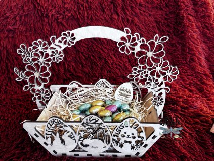 58 dreveny velkonocny kosik s kvetinovym uskom