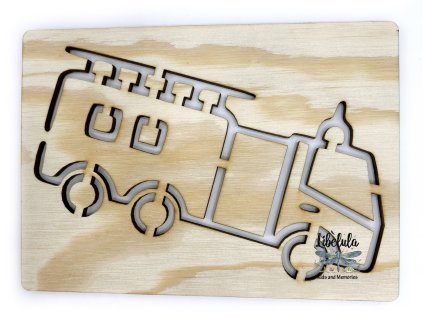 Šablóna na kreslenie - Vozidlá - Hasičské auto (Veľkosť šablóna Veľký formát (cca. A4))