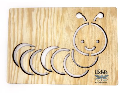 Šablóna na kreslenie Chrobáčiky, slimáčiky a červíky - Húsenica