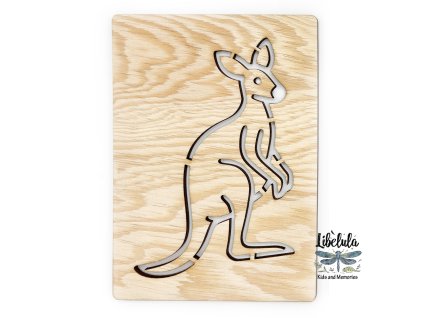 Šablóna na kreslenie Austrália -  Kengura variacie 2 (Veľkosť šablóna Veľký formát (cca. A4))