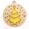 Drevená vianočná ozdoba s vianočným motívom 3 (Farba Žltá)