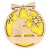 Drevená vianočná ozdoba s vianočným motívom 32 (Farba Žltá)