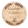 Drevené svadobné podtácky s menom a dátumom (personalizované) č. 1