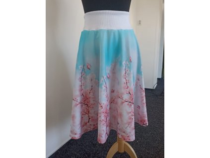 Sukně půlkolová, +-65cm, náplet, bavlněný úplet, 34125