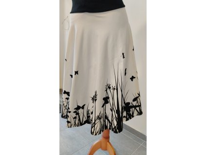 Sukně půlkolová, +-65cm, náplet, bavlněný úplet, 34126