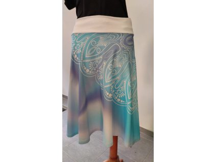 Sukně půlkolová, +-65cm, náplet, bavlněný úplet, 341244