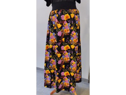 Maxi sukně, 107 cm, náplet, bavlněný úplet, 3042501