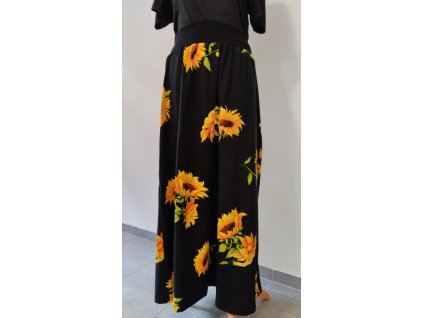 Maxi sukně, 107 cm, náplet, bavlněný úplet, 3313311