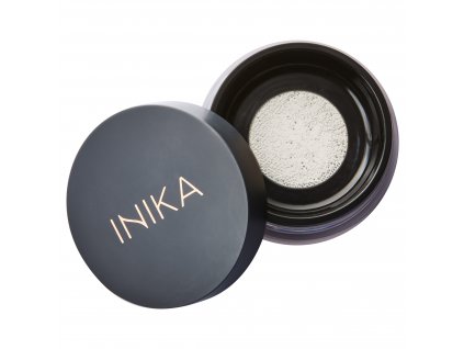 Mineral Setting Powder Mattify front lid off by Inika Organic