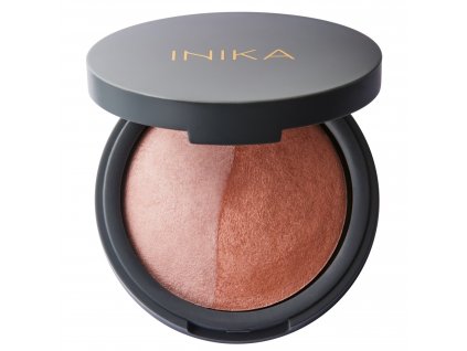 Baked Blush Duo Pink Tickle open by Inika Organic