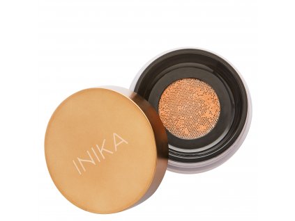 Loose Mineral Bronzer Sunkissed front lid off by Inika Organic