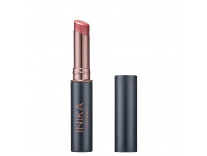 Tinted Lip Balm Rose front lid off lid on by Inika Organic