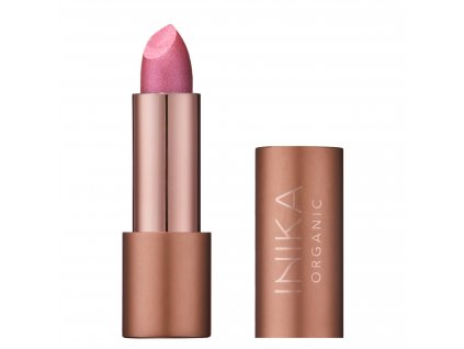 Lipstick Flushed front lid off by Inika Organic