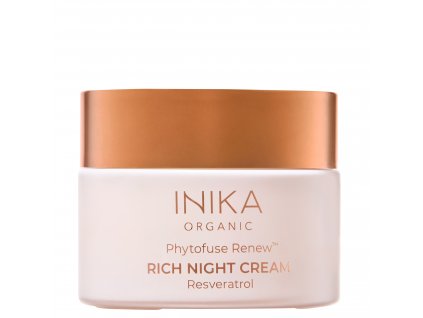 Phytofuse Renew TM Rich Night Cream front lid on by Inika Organic