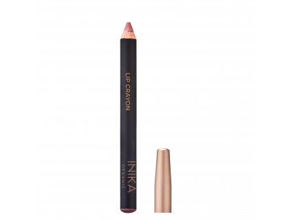 Lip Crayon Pink Nude front lid off by Inika Organic