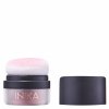 Mineral Blush Puff Pot Rosy front lid off by Inika Organic