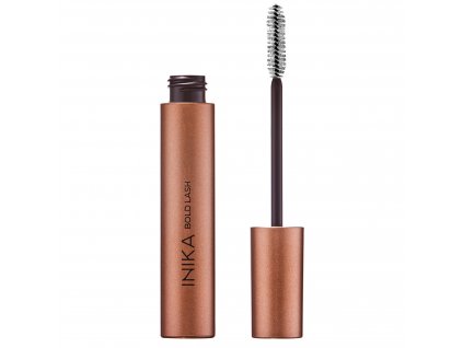Bold Lash Mascara front lid off lid on by Inika Organic