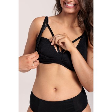 Kojící podprsenka s funkční membránou - černá